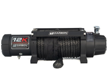 Carbon 12K - 12000lb Electric Winch With Black Rope - WINCH ONLY V3 - Carbon Offroad USA